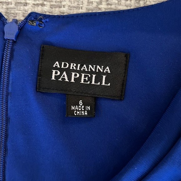 ADRIANNA PAPELL Royal Blue Twist Side Gathered Dress - Picture 4 of 13